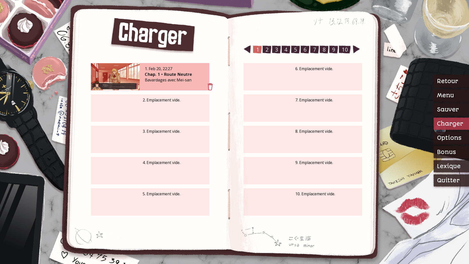 Menu charger (Takeshi)